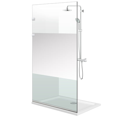 Aqua Elegance ® INOX walk-in zuhanyfal, Line színtelen modell, teljes rozsdamentes acél szerelvények, átlátszó, biztonsági üveg