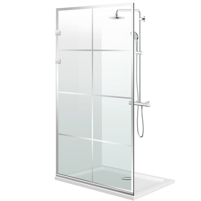 Aqua Elegance ® INOX walk-in zuhanyfal, Mode színtelen modell, teljes rozsdamentes acél szerelvények, átlátszó, biztonsági üveg