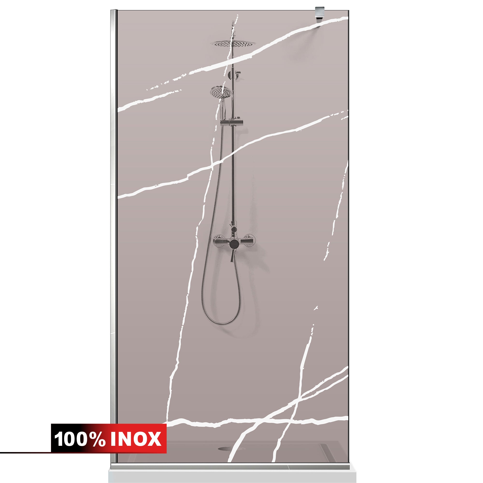Paravan dus Walk-in, Perete dus  Inox, #Bronz #Bronz