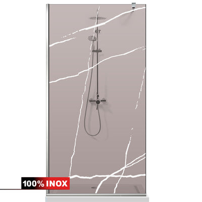 Paravan dus Walk-in, Perete dus  Inox, #Bronz #Bronz