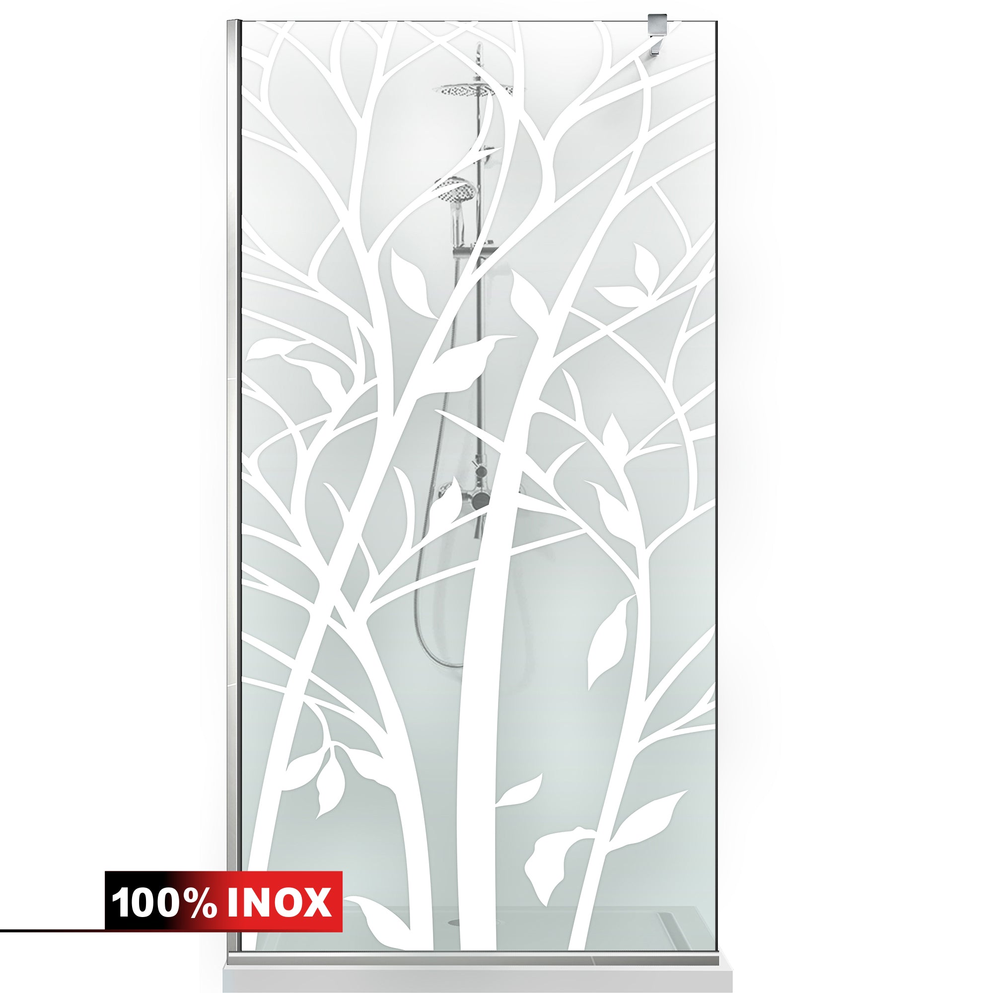 Paravan dus Walk-in, Perete dus  Inox, #Clara #Víztiszta