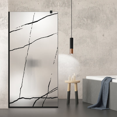 Zuhanyfal Walk-in, fekete zuhanyfal, #Matt #Matt