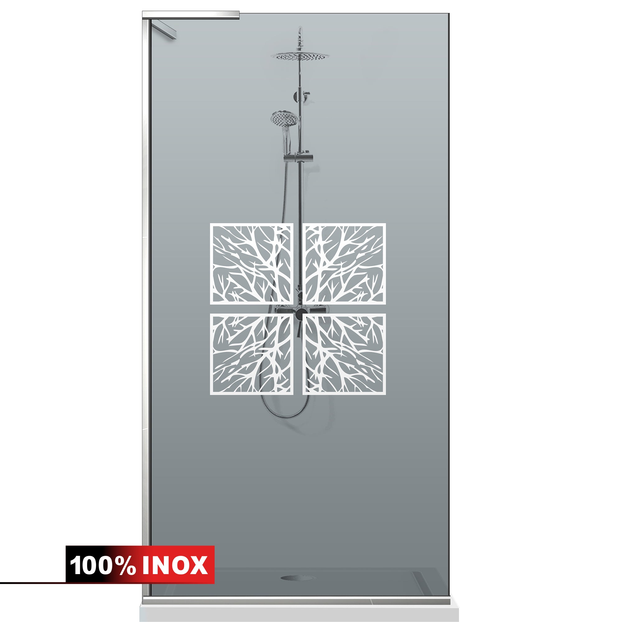 Zuhanyfal Walk-in, Zuhanyfal Rozsdamentes acél, #Szürke #Szürke