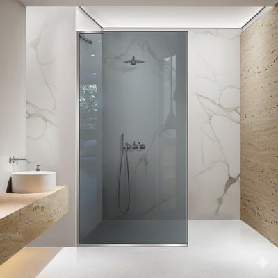 Zuhanyfal Walk-in, Zuhanyfal Rozsdamentes acél, #Szürke #Szürke