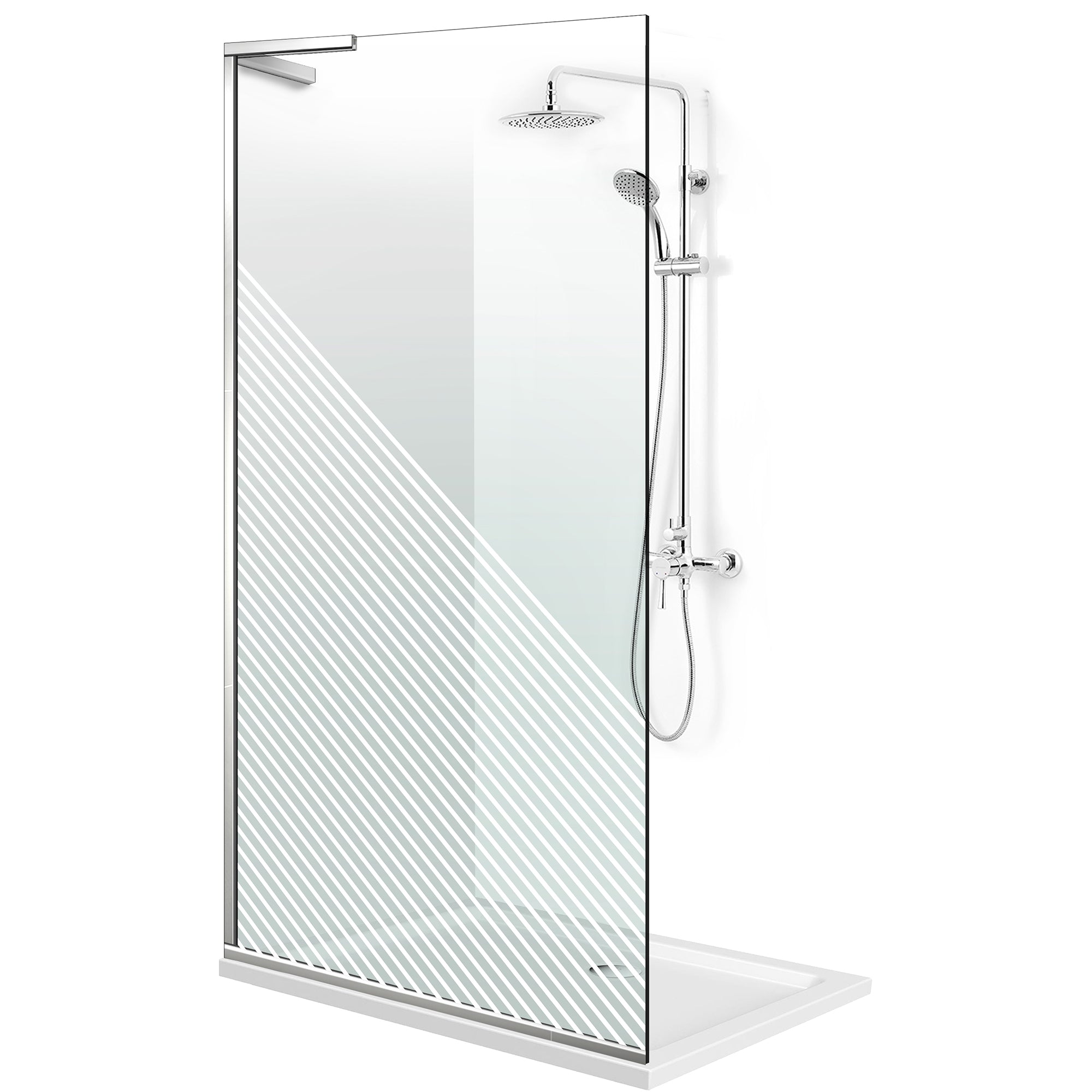 Zuhanyfal Walk-in, Zuhanyfal Rozsdamentes acél, #Átlátszó #Víztiszta