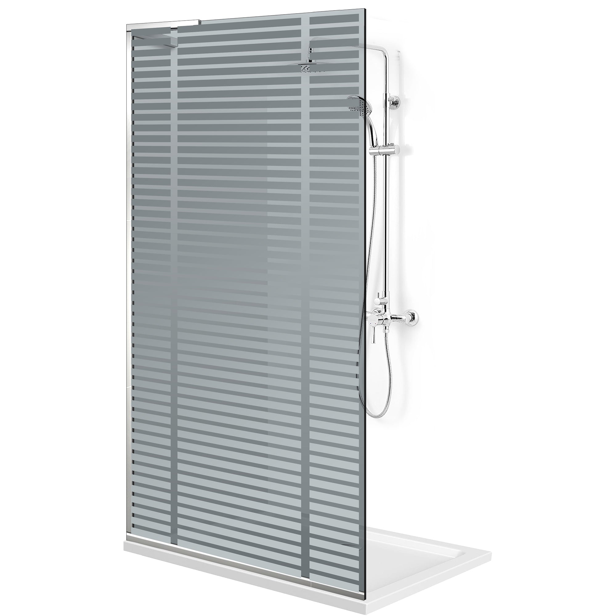 Zuhanyfal Walk-in, Zuhanyfal Rozsdamentes acél, #Szürke #Szürke