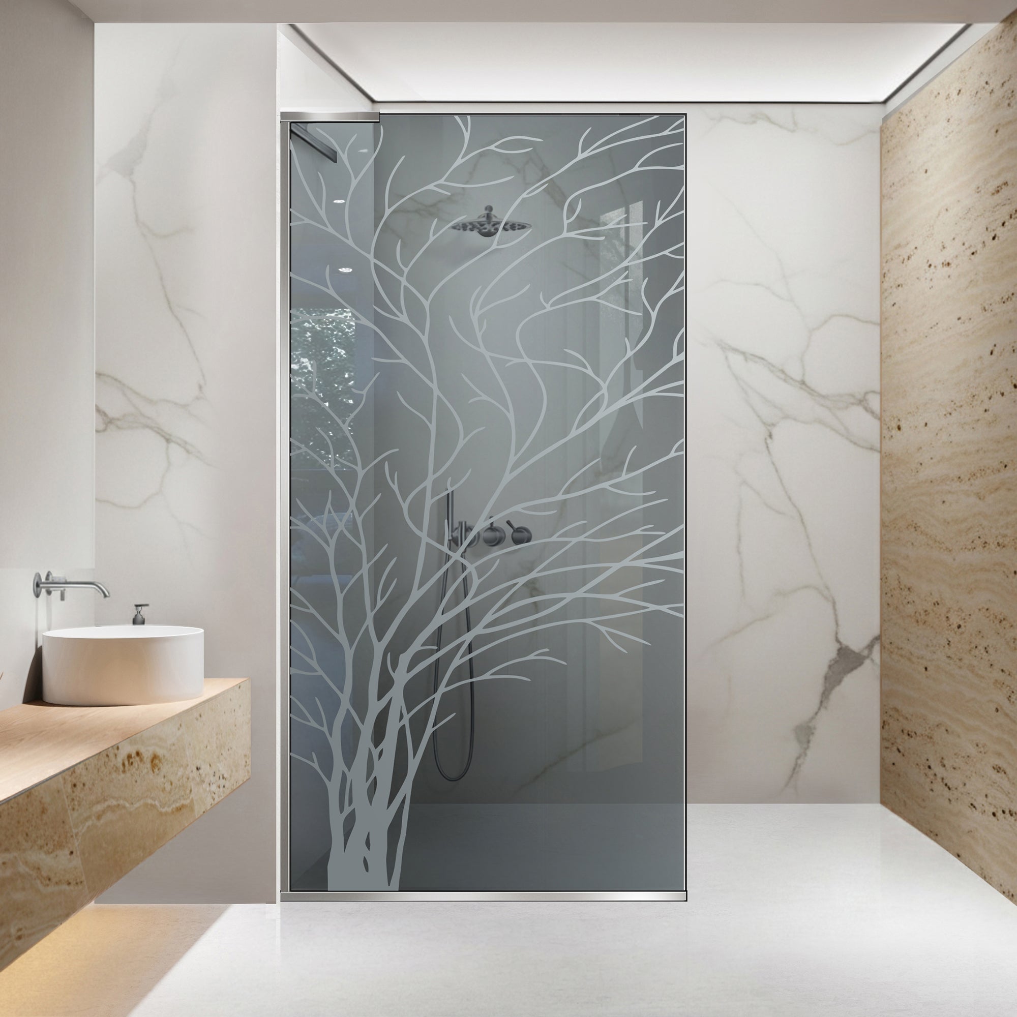 Zuhanyfal Walk-in, Zuhanyfal Rozsdamentes acél, #Szürke #Szürke