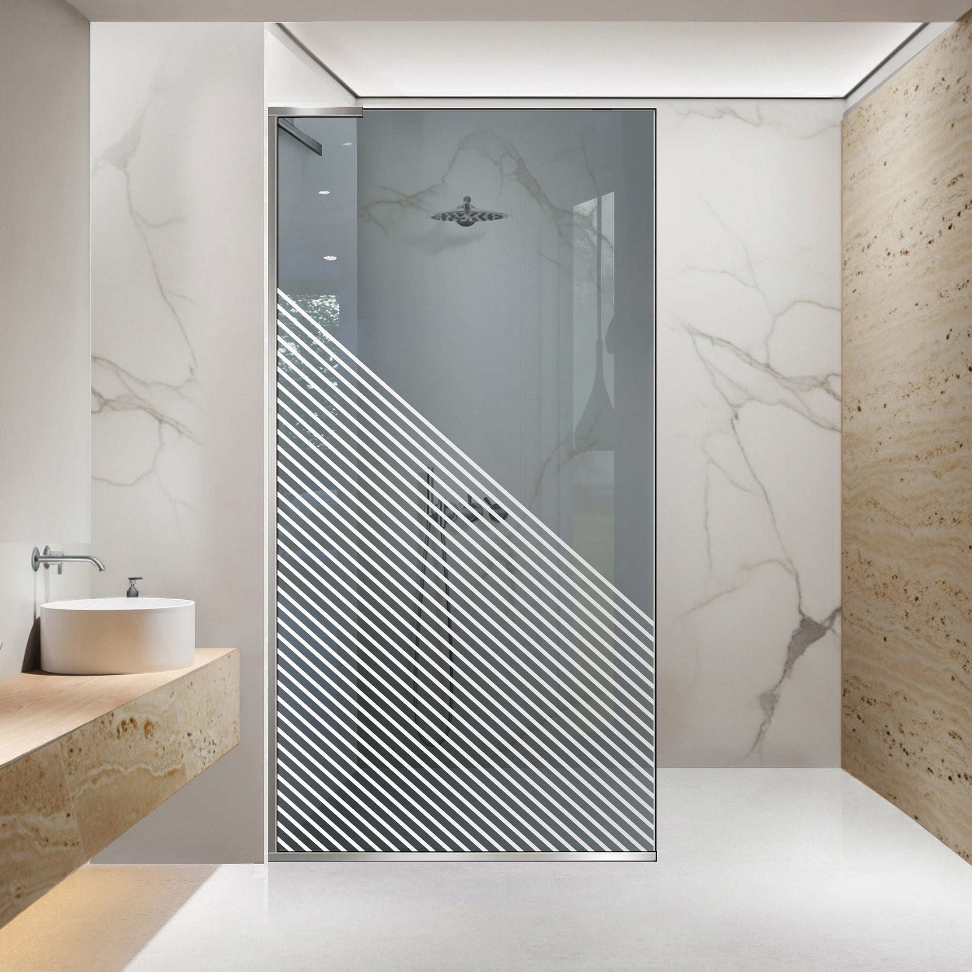 Zuhanyfal Walk-in, Zuhanyfal Rozsdamentes acél, #Szürke #Szürke