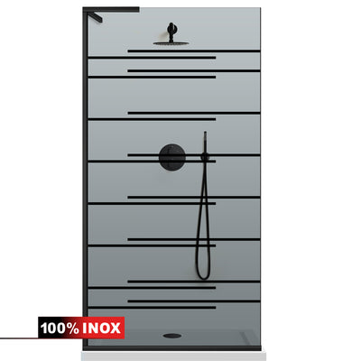 Paravan dus Walk-in, Perete dus Inox, #Gri #Szürke