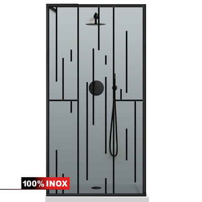 Zuhanyfal Walk-in, Zuhanyfal Rozsdamentes acél, #Szürke #Szürke
