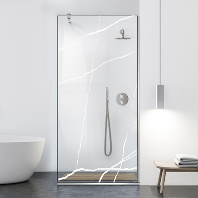 Zuhanyfal Walk-in, fekete zuhanyfal, #Átlátszó #Víztiszta