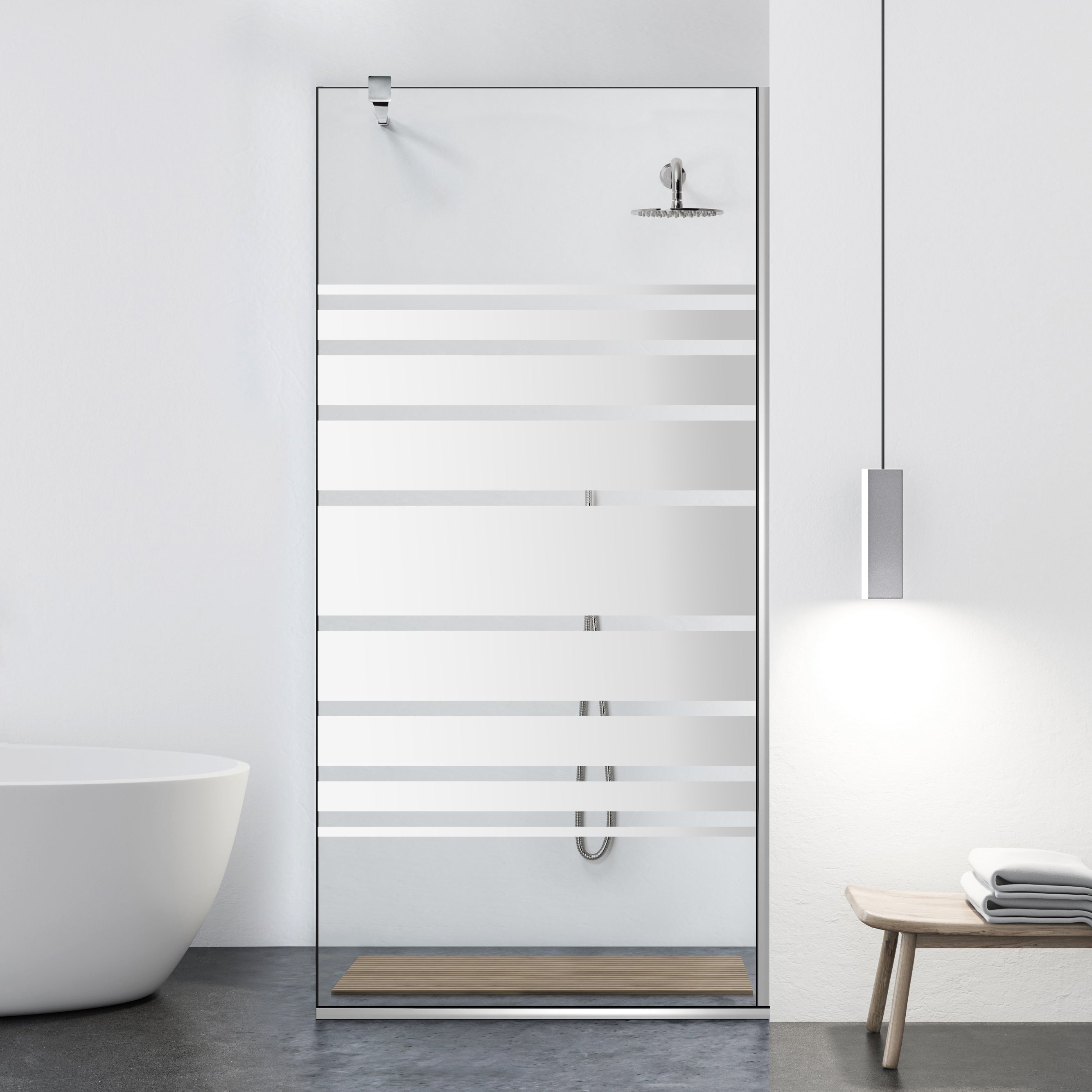 Zuhanyfal Walk-in, fekete zuhanyfal, #Átlátszó #Víztiszta