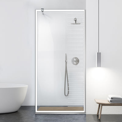 Zuhanyfal Walk-in, fekete zuhanyfal, #Átlátszó #Víztiszta