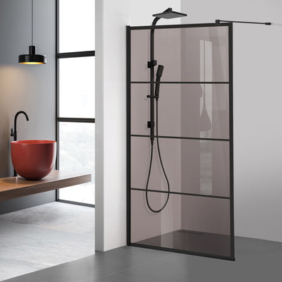 Zuhanyfal Walk-in, fekete zuhanyfal, #Bronz #Bronz