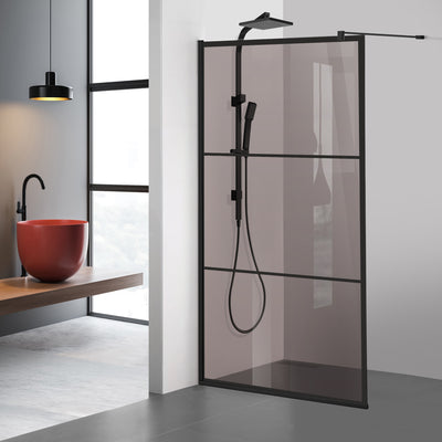 Zuhanyfal Walk-in, fekete zuhanyfal, #Bronz #Bronz