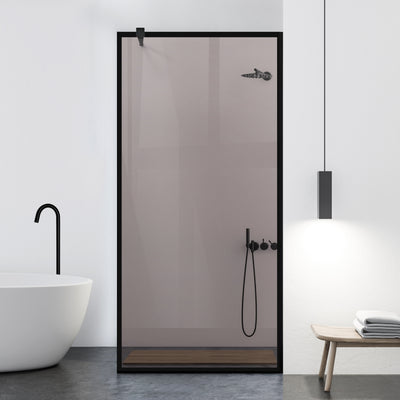 Zuhanyfal Walk-in, fekete zuhanyfal, #Bronz #Bronz