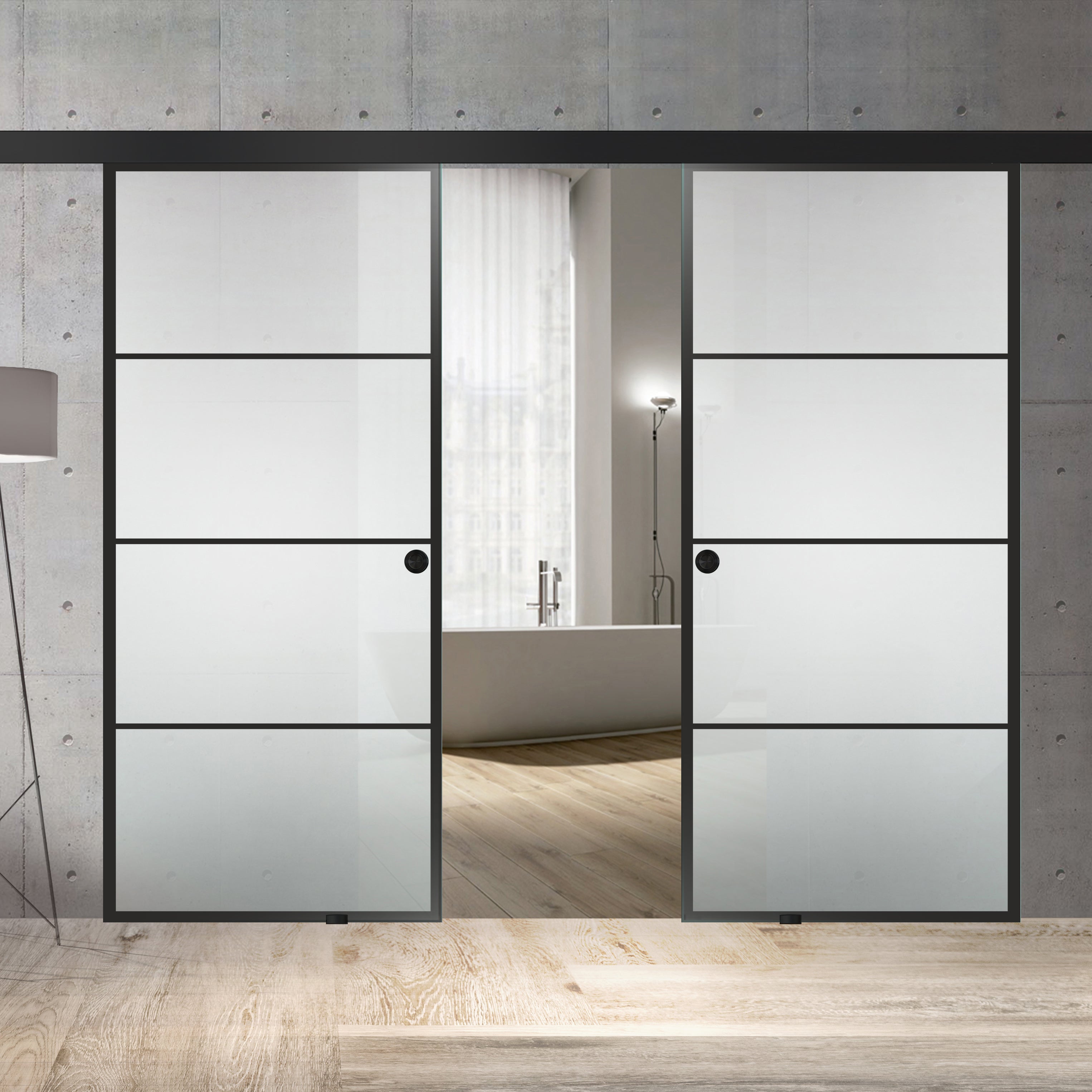 Toló üvegajtó, beltéri Üvegajtó #Matt
