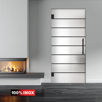 Nyíló üvegajtó fekete, #Matt