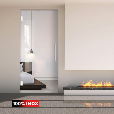 Nyíló üvegajtó rozsdamentes acélból, #Átlátszó