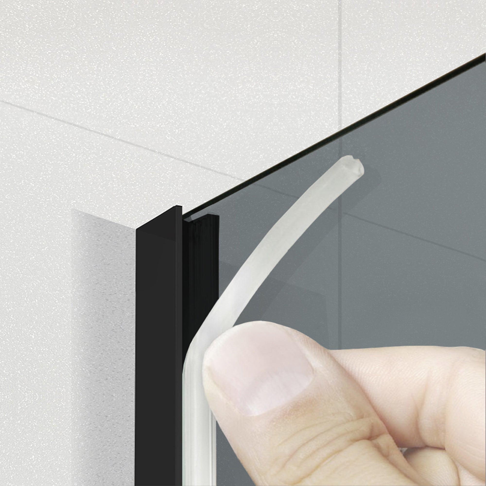 Paravan dus Walk-in, Perete dus Inox, #Gri #Szürke